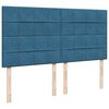 vidaXL Boxspringbett mit Matratze Blau 180x200 cm Samt