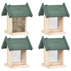 vidaXL Vogelfutterh&auml;user 4 Stk. Tannenholz