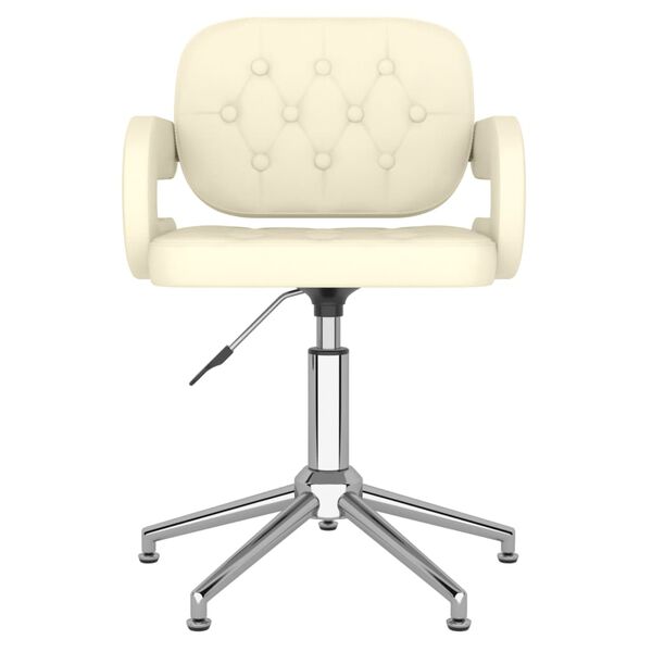 vidaXL Esszimmerst&uuml;hle 2 Stk. Drehbar Creme Kunstleder