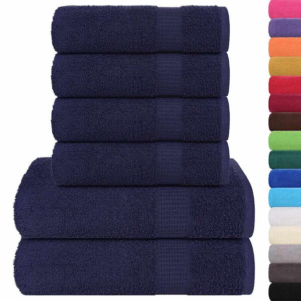 vidaXL 6-tlg. Handtuch-Set FROGN Marineblau 360 g/m&sup2;