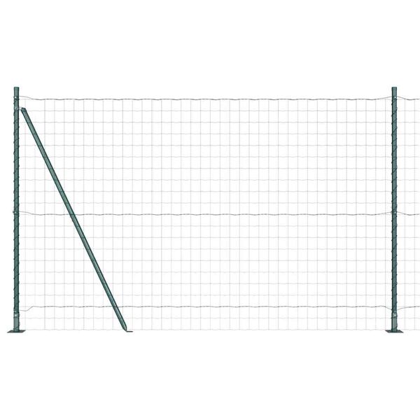 vidaXL Zaun mit Pfosten Gr&uuml;n 1,4 x 10 m Stahl und PVC
