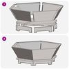 vidaXL Feuerstelle Braun 75 x 75 x 28 cm Wetterfeststahl