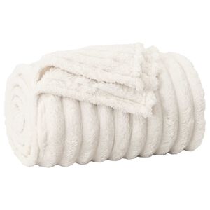 vidaXL &Uuml;berwurfdecke Creme 150 x 130 cm Fleece