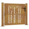 vidaXL Gartentor 100x75 cm Cortenstahl Bambus-Design