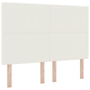 vidaXL LED Kopfteil mit LED-Lichtleisten Creme 160 cm Cordstoff