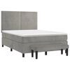 vidaXL Boxspringbett mit Matratze Hellgrau 140x200 cm Samt