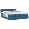 vidaXL Ottoman-Bett mit Matratzen Dunkelblau 200x200 cm Samt