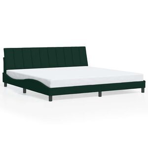vidaXL Bettgestell ohne Matratze "Hanko" Dunkelgr&uuml;n 200x200 cm Samt