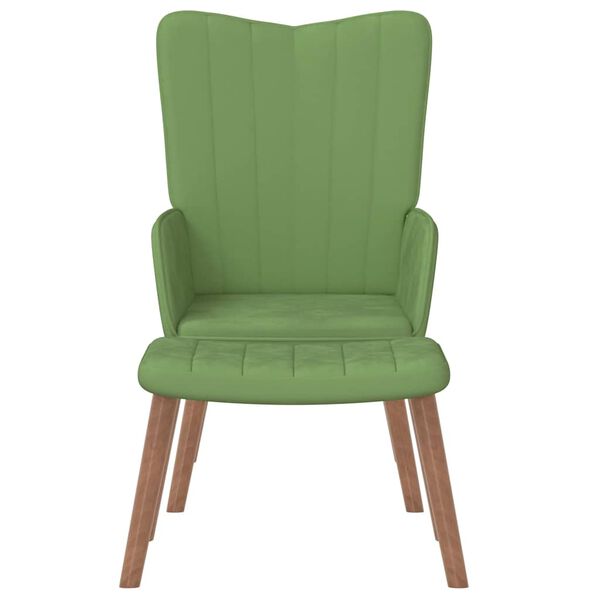 vidaXL Relaxsessel mit Hocker Hellgr&uuml;n Samt