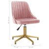 vidaXL Esszimmerstuhl Drehbar Rosa Samt