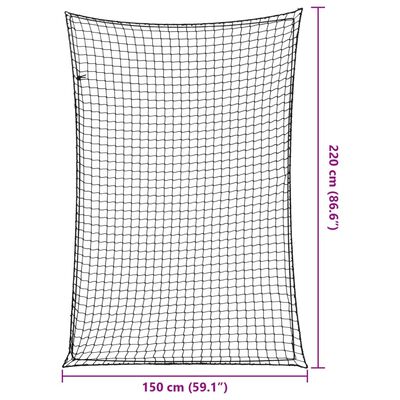 vidaXL Anhängernetz mit Gummiseil Schwarz 2,2x1,5 m PP