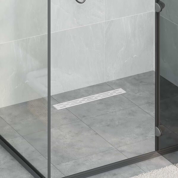 vidaXL Duschabfluss mit Glash&uuml;lle und 360&deg; Siphon Silber 50 cm