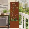vidaXL Garten Sichtschutz-Leinwand Rostig 50 x 140 cm Wetterfeststahl