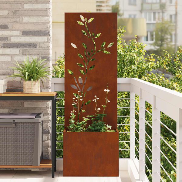 vidaXL Garten Sichtschutz-Leinwand Rostig 50 x 140 cm Wetterfeststahl