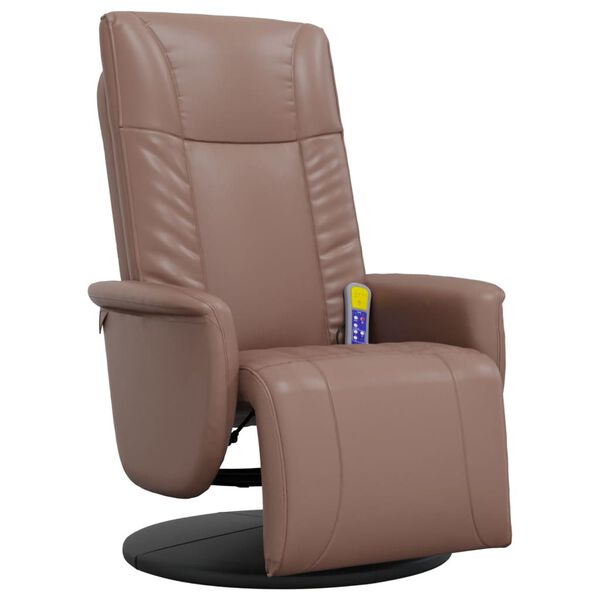vidaXL Massagesessel mit Fu&szlig;teil Braun Kunstleder