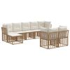 vidaXL Outdoor-Sofagarnitur 6 pcs Nat&uuml;rlich und Cremwei&szlig; Polyester