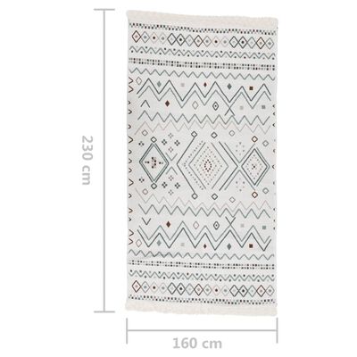 vidaXL Teppich Beige und Blau 160x230 cm Baumwolle