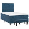 vidaXL Boxspringbett mit Matratze Dunkelblau 120x190 cm Samt