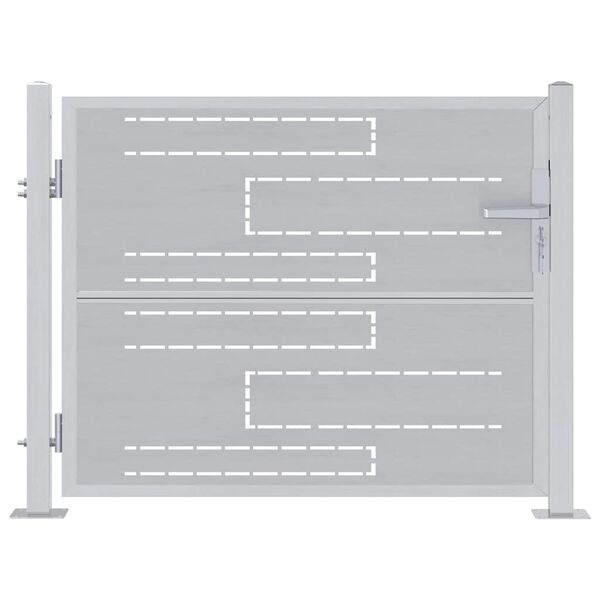 vidaXL Gartentor mit Schloss Silber 100 x 75 cm Edelstahl