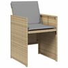 vidaXL 11-tlg. Garten-Essgruppe mit Kissen Beigemischung Poly Rattan
