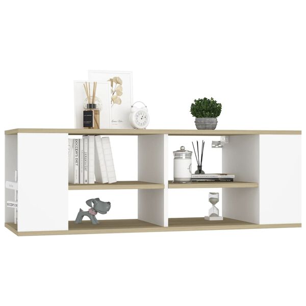vidaXL TV-Wandschrank Wei&szlig; Sonoma-Eiche 102x35x35 cm Holzwerkstoff