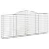 vidaXL Gabionen mit Hochbogen 20 Stk 300x30x120/140cm Verzinktes Eisen