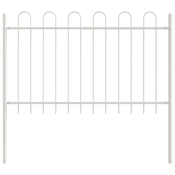 vidaXL Gartenzaun Wei&szlig; 1,7 x 0,8 m Pulverbeschichteter Stahl