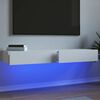 vidaXL TV-Schränke mit LED-Leuchten 2 Stk. Weiß 60x35x15,5 cm