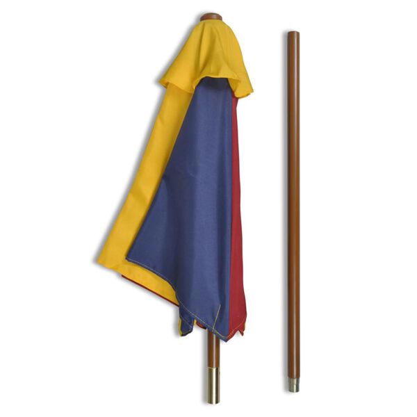 vidaXL Kinder-Picknicktisch mit Bänken & Sonnenschirm Mehrfarbig Holz