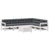 vidaXL 7-tlg. Garten-Lounge-Set mit Kissen Wei&szlig; Massivholz Kiefer