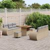 vidaXL Gartensofa-set mit Kissen mit Speicher 9 pcs Beige Poly-Rattan