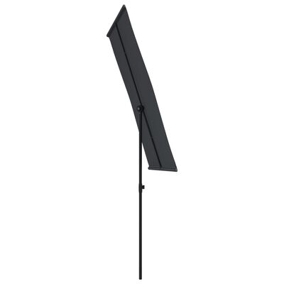 vidaXL Sonnenschirm mit Aluminium-Mast 180x110 cm Schwarz