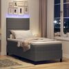 vidaXL LED Boxspringbett Hellgrau und Wei&szlig; 80 x 200 cm Cordstoff