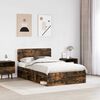 vidaXL Bettrahmen Ger&auml;ucherte Eiche 120 x 190 cm Massives Kiefernholz