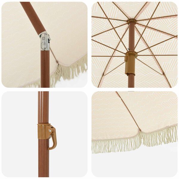 vidaXL Strandparasol Gelb und Wei&szlig; 205 x 205 x 210 cm