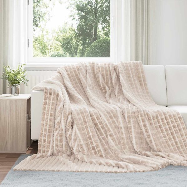 vidaXL &Uuml;berwurfdecke Beige 270 x 240 cm Fleece