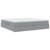 vidaXL Aufbewahrungsbett mit Matratze Hellgrau 200 x 200 cm Polyester