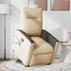 vidaXL Massagesessel mit Aufstehhilfe Creme Stoff