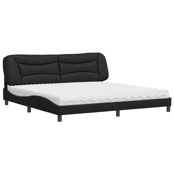 vidaXL Bett mit Matratze "Hvar" Schwarz 200x200 cm Kunstleder