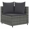 vidaXL 6-tlg. Garten-Sofagarnitur mit Kissen Grau Poly Rattan