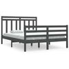 vidaXL Massivholzbett Grau 135x190 cm