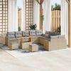 vidaXL Gartensofa-set 13 pcs Beige Poly-Rattan
