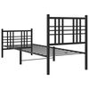 vidaXL Bettgestell mit Kopf- und Fu&szlig;teil Metall Schwarz 75x190 cm