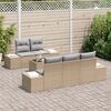 vidaXL Gartensofa-set mit Kissen 6 pcs Beige und Grau Poly-Rattan
