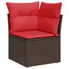 vidaXL 10-teiliges Gartensofa-Set mit Kissen, braun, Polyrattan