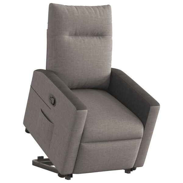 vidaXL Relaxsessel mit Aufstehhilfe Taupe Stoff