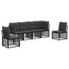 vidaXL Outdoor-Sofagarnitur Schwarz Polyester