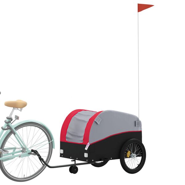 vidaXL Fahrradanh&auml;nger Schwarz und Rot 45 kg Eisen