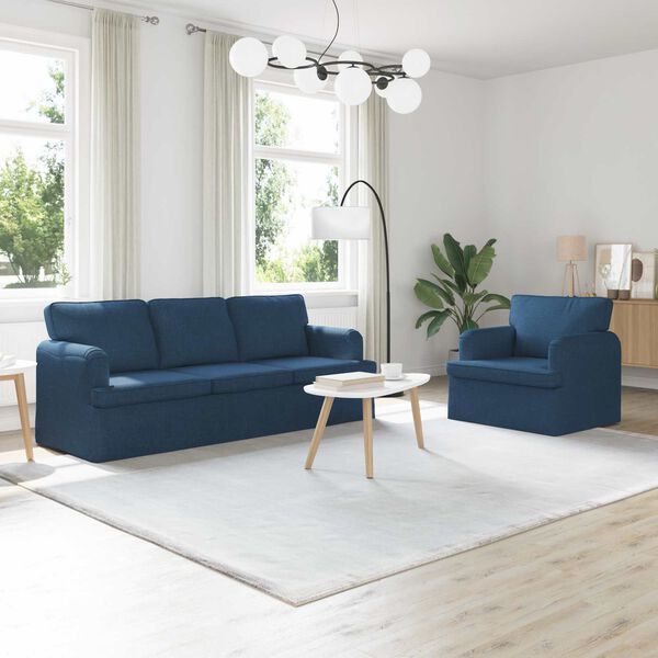 vidaXL Sofa 180cm 2 pcs Blau Metall