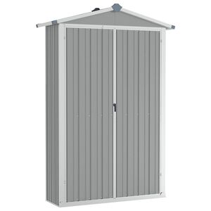 vidaXL Ger&auml;tehaus Grau 116x45x175 cm Verzinkter Stahl